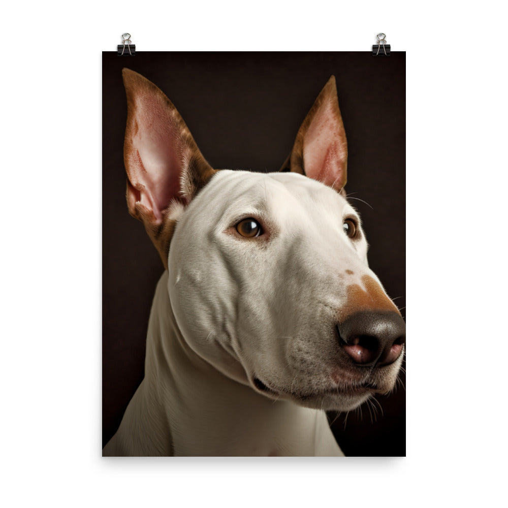 Regal Bull Terrier Portrait Photo paper poster - PosterfyAI.com