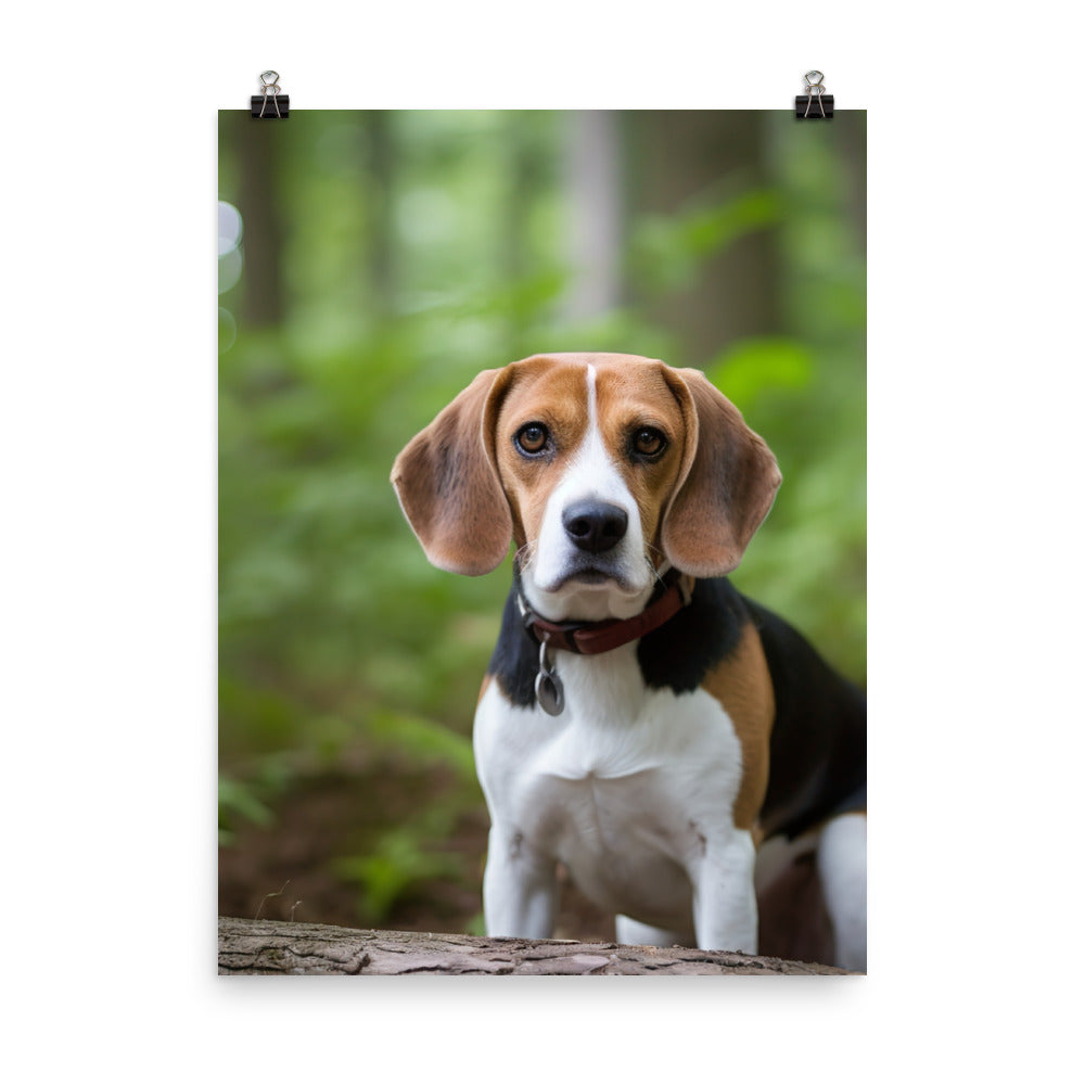 Proud Beagle posing for the camera Photo paper poster - PosterfyAI.com