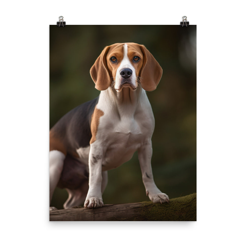 Proud Beagle posing for the camera Photo paper poster - PosterfyAI.com