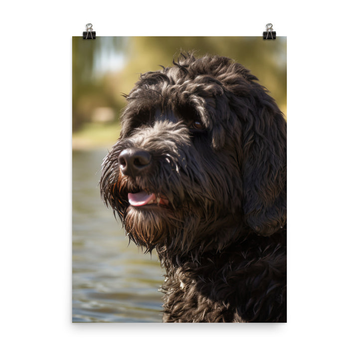 Portuguese Water Dog walk Photo paper poster - PosterfyAI.com