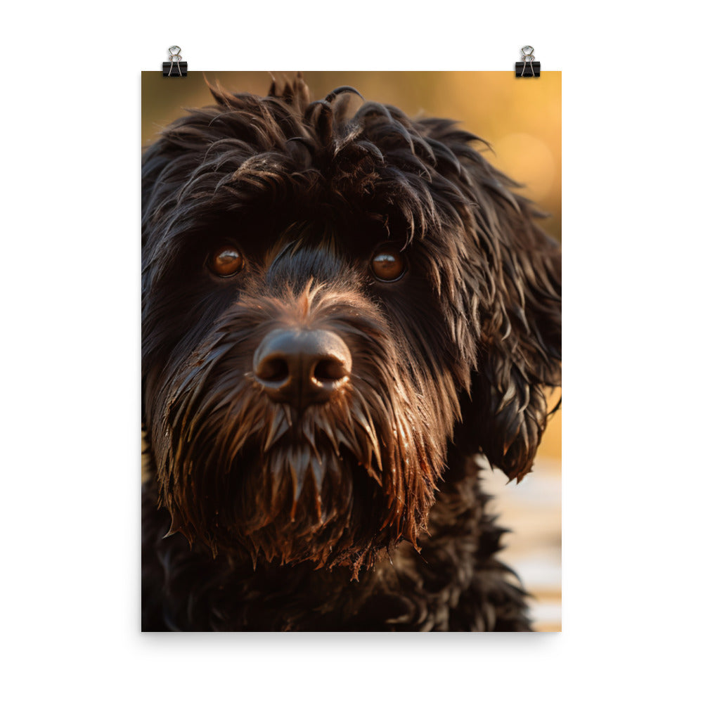 Portrait of a Portuguese Water Dog Photo paper poster - PosterfyAI.com