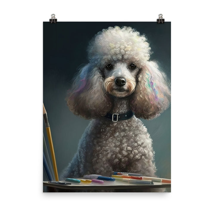 Poodle in colorful abstract style Photo paper poster - PosterfyAI.com