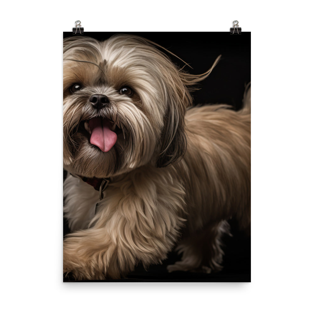 Lhasa Apso Playtime Photo paper poster - PosterfyAI.com