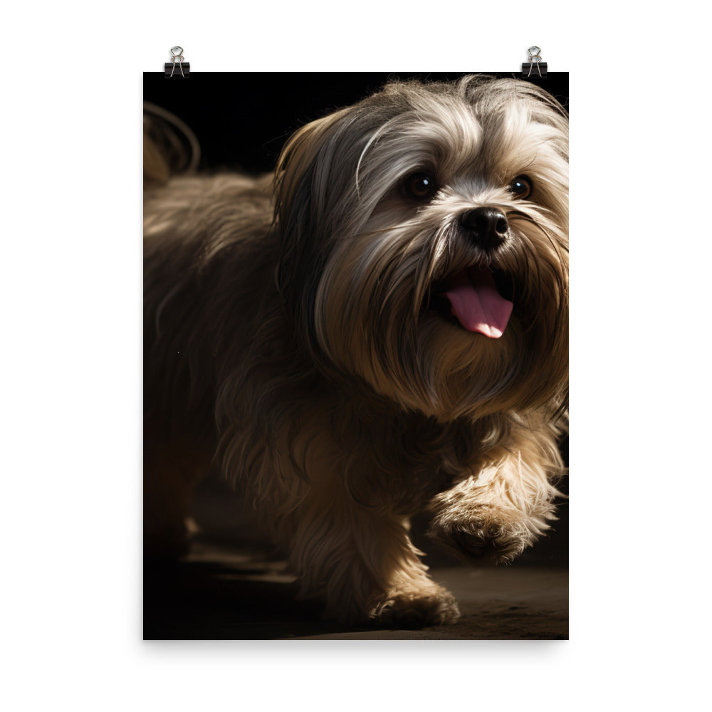 Lhasa Apso Playtime Photo paper poster - PosterfyAI.com
