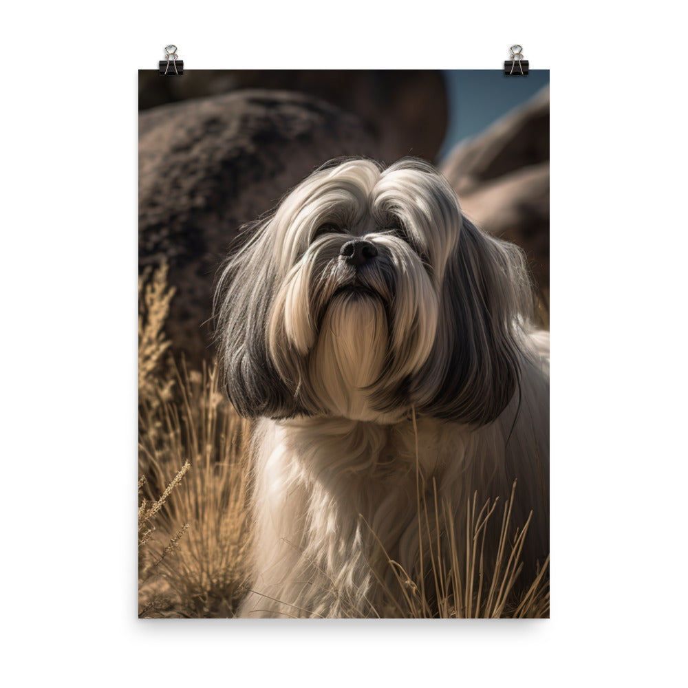 Lhasa Apso in Nature Photo paper poster - PosterfyAI.com