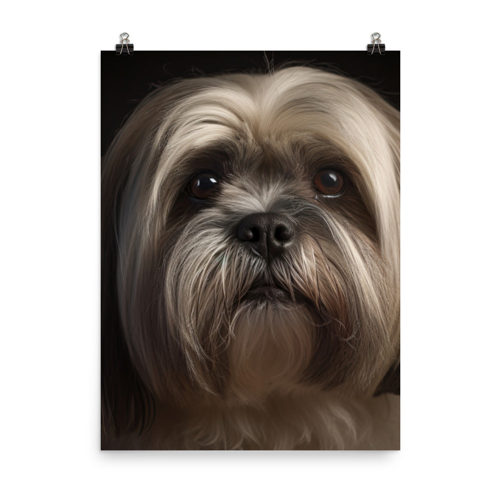 Lhasa Apso Glamour Shot Photo paper poster - PosterfyAI.com