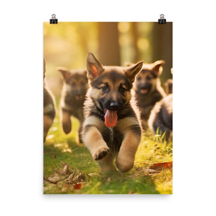 German Shepherd Puppies Photo paper poster - PosterfyAI.com