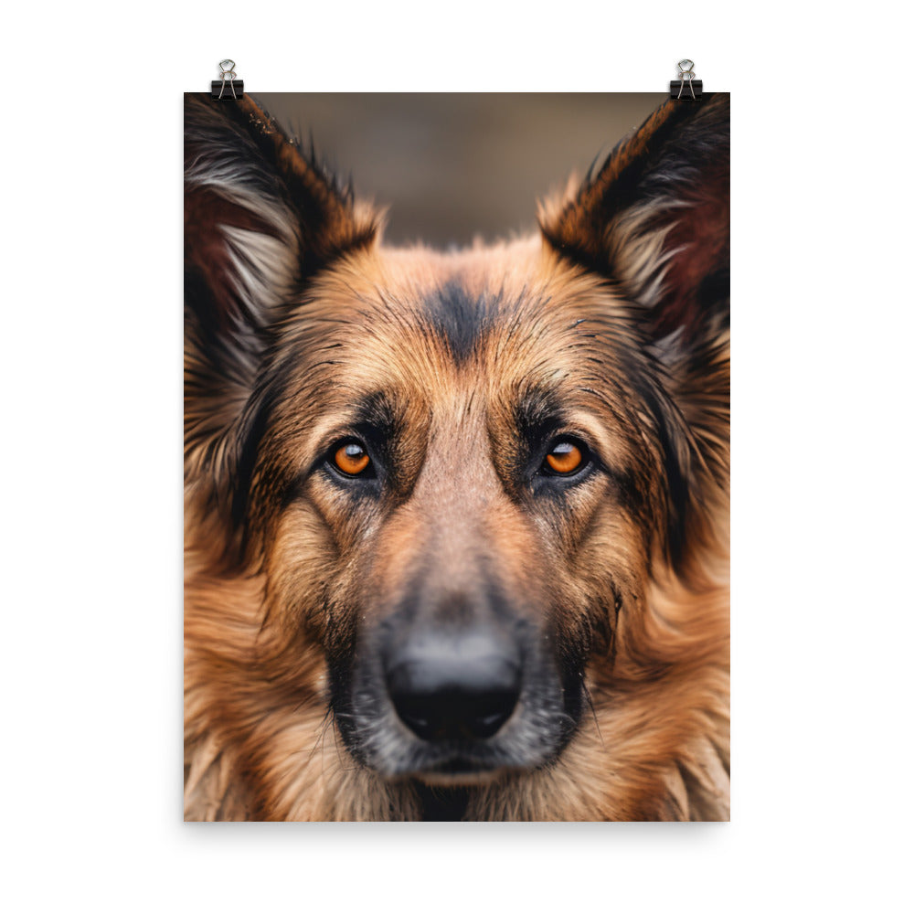 German Shepherd Playtime Photo paper poster - PosterfyAI.com