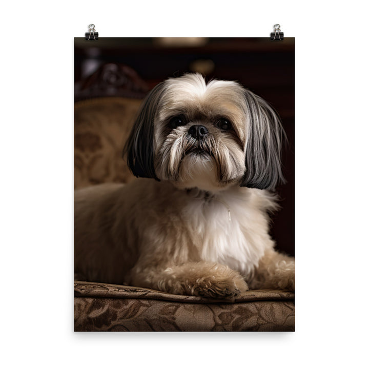 Elegant Shih Tzu Portrait Photo paper poster - PosterfyAI.com