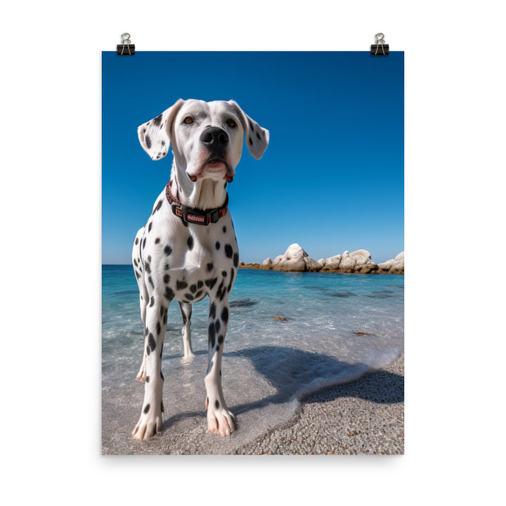 Dalmatian on the Beach Photo paper poster - PosterfyAI.com