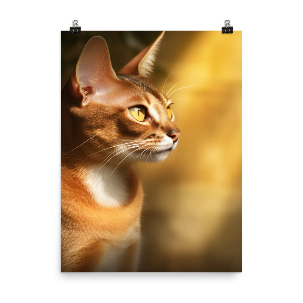 Playful Spirit of Abyssinian Cat Photo paper poster - PosterfyAI.com