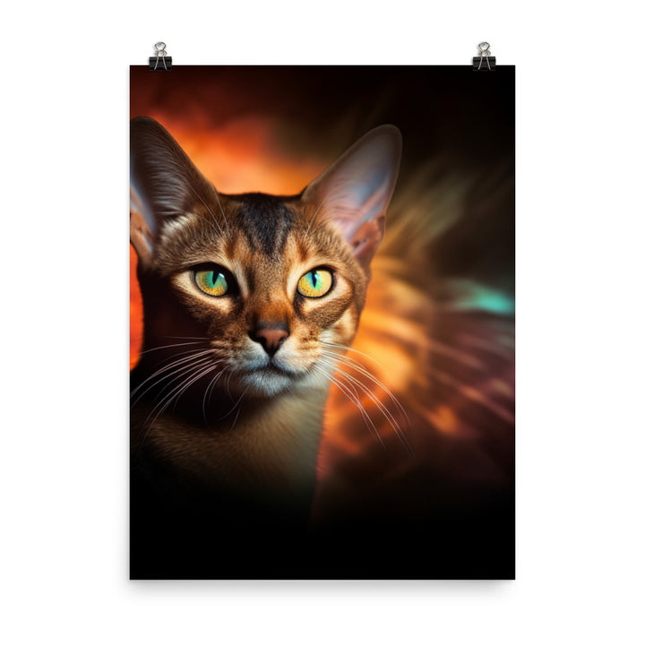 Enigmatic Aura of Abyssinian Cat Photo paper poster - PosterfyAI.com