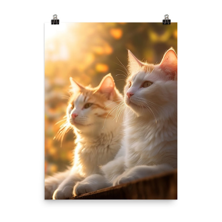 Turkish Van Cat Basking Photo paper poster - PosterfyAI.com