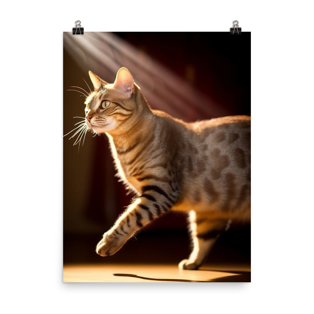 Egyptian Mau Cat Photo paper poster - PosterfyAI.com