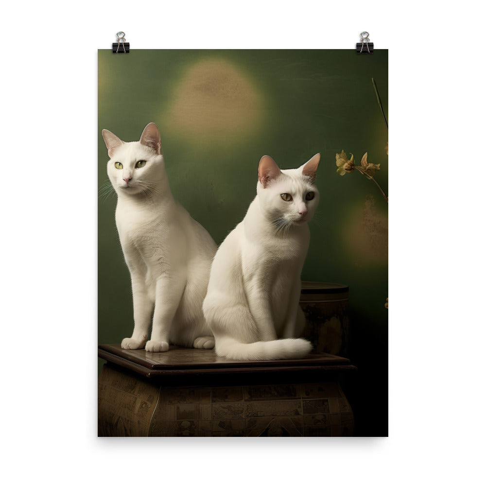 Japanese Bobtail Cat Photo paper poster - PosterfyAI.com