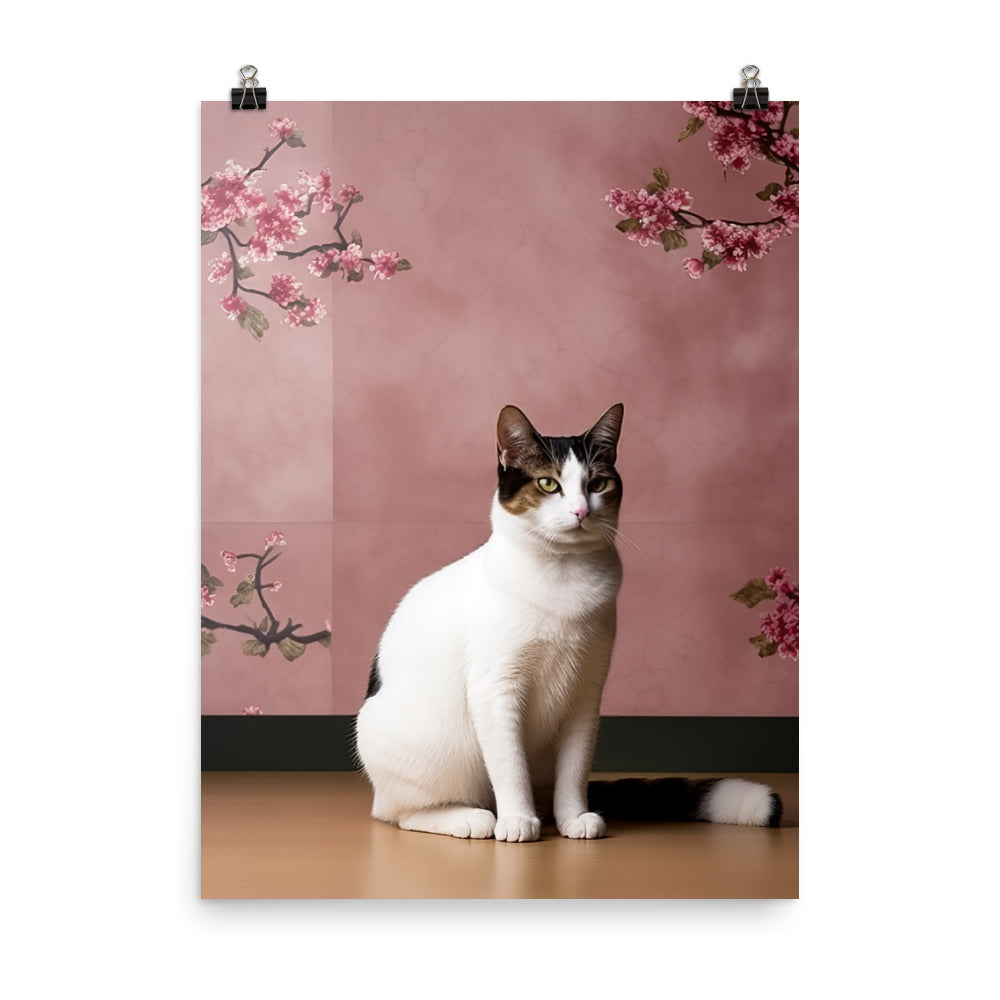 Japanese Bobtail Cat Photo paper poster - PosterfyAI.com