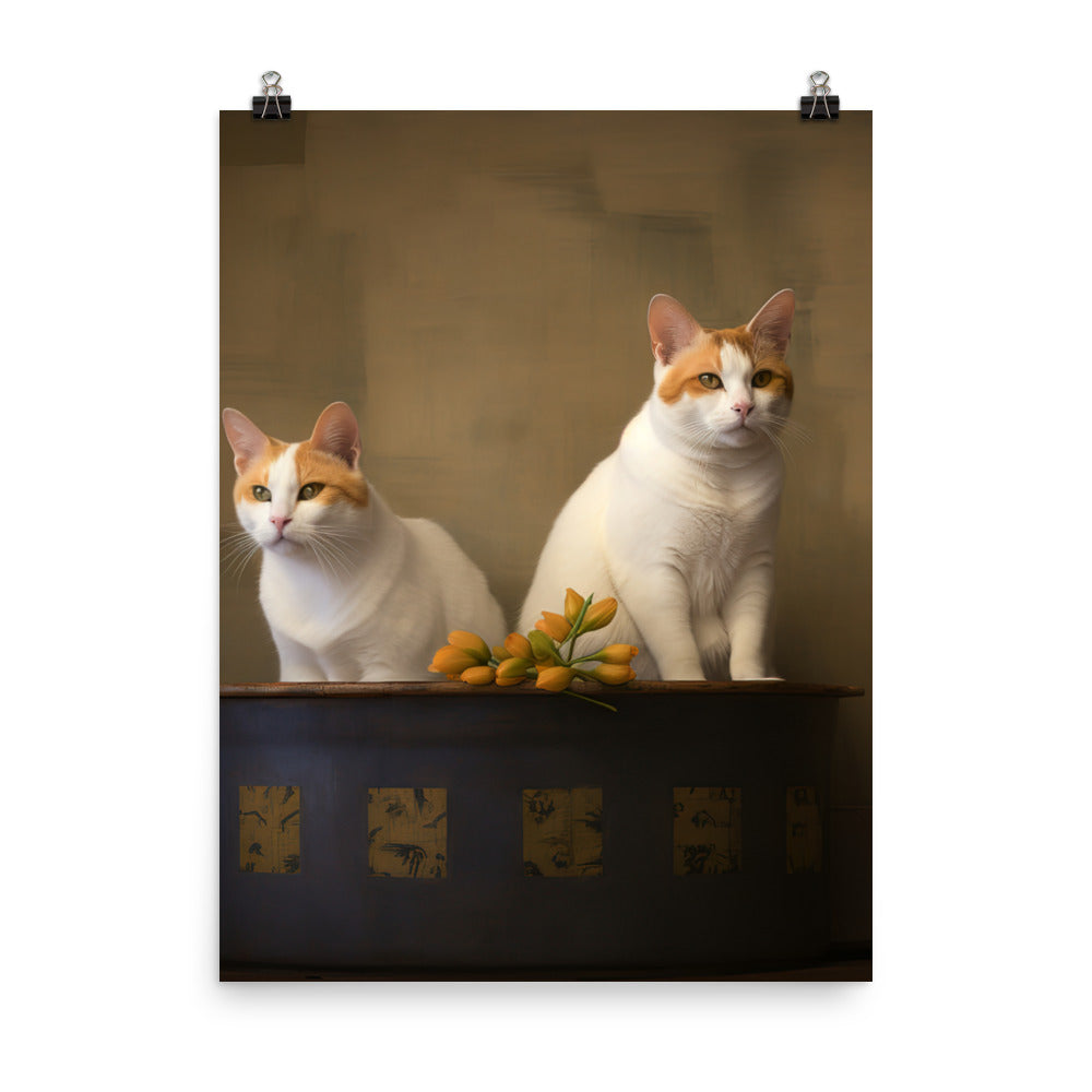 Japanese Bobtail Cat Photo paper poster - PosterfyAI.com