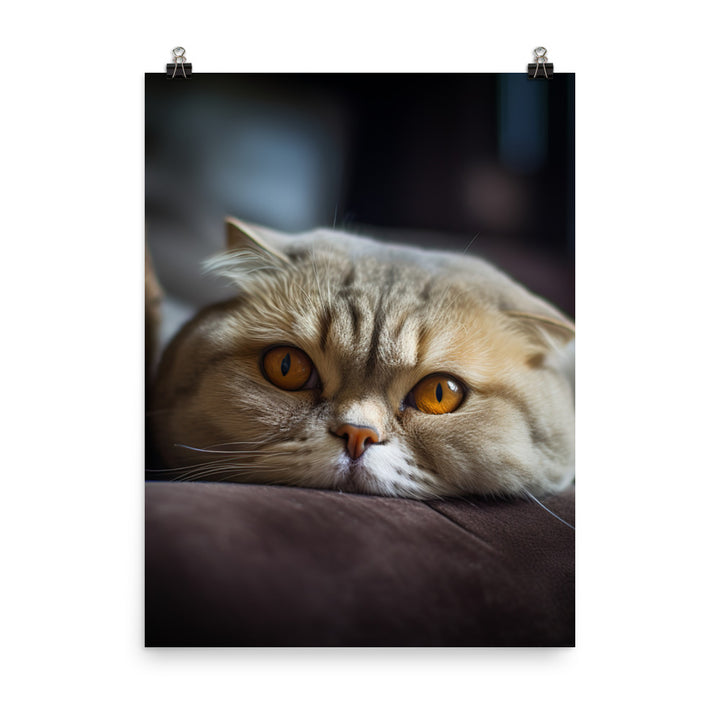 Scottish Fold Cat Photo paper poster - PosterfyAI.com