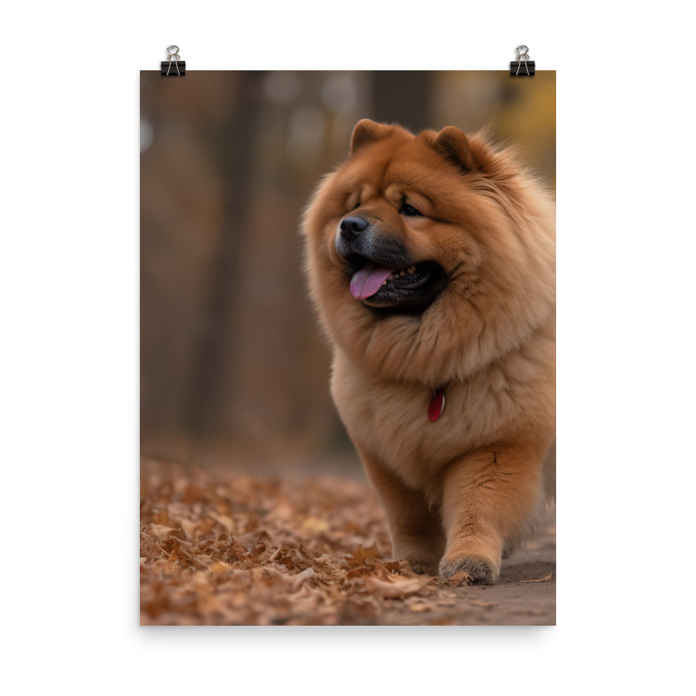 Chow Chow Taking a Leisurely Stroll Photo paper poster - PosterfyAI.com