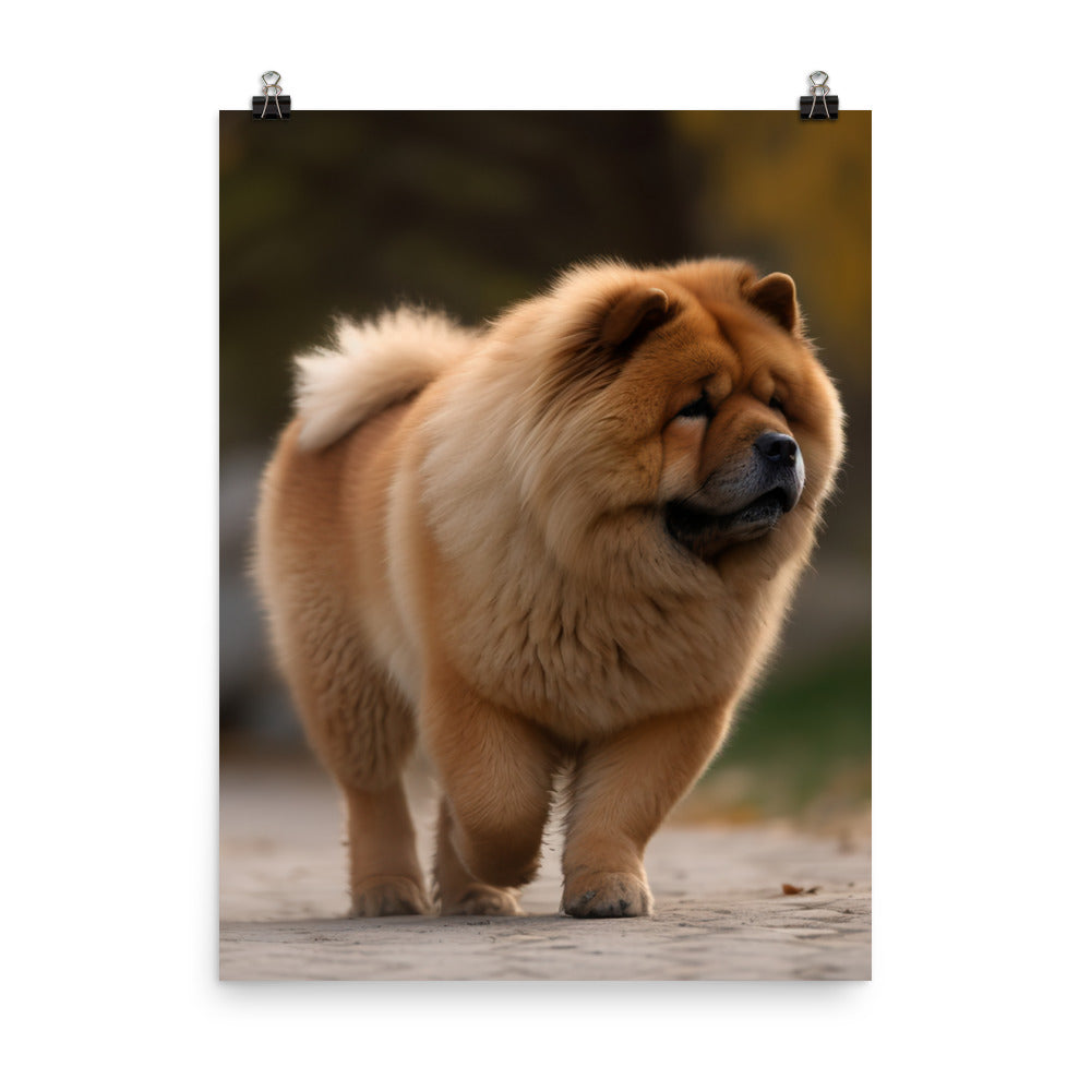 Chow Chow Taking a Leisurely Stroll Photo paper poster - PosterfyAI.com