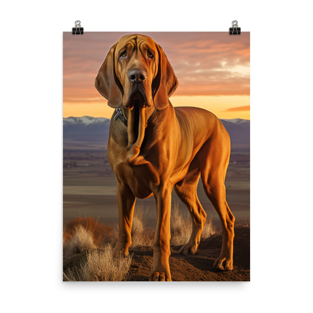 Bloodhound Portrait Photo paper poster - PosterfyAI.com