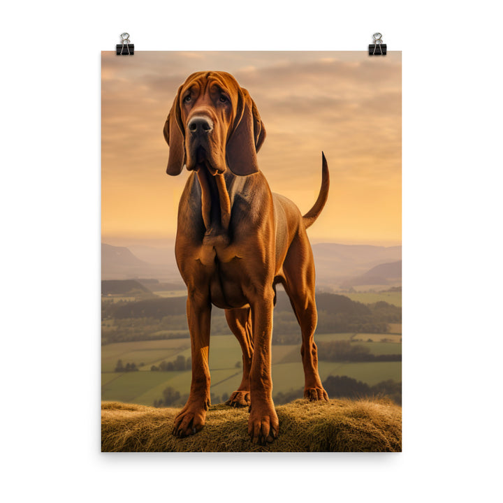 Bloodhound Portrait Photo paper poster - PosterfyAI.com