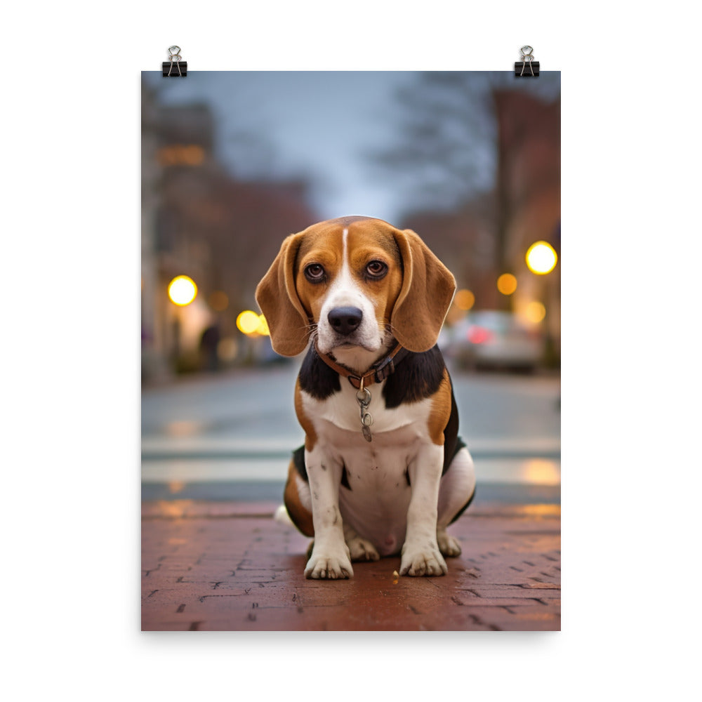 Beagle in the city Photo paper poster - PosterfyAI.com