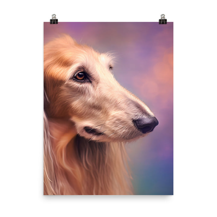 Afghan Hound portrait with bokeh Photo paper poster - PosterfyAI.com