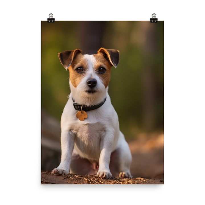 Adorable Jack Russell Terrier Posing for Camera Photo paper poster - PosterfyAI.com