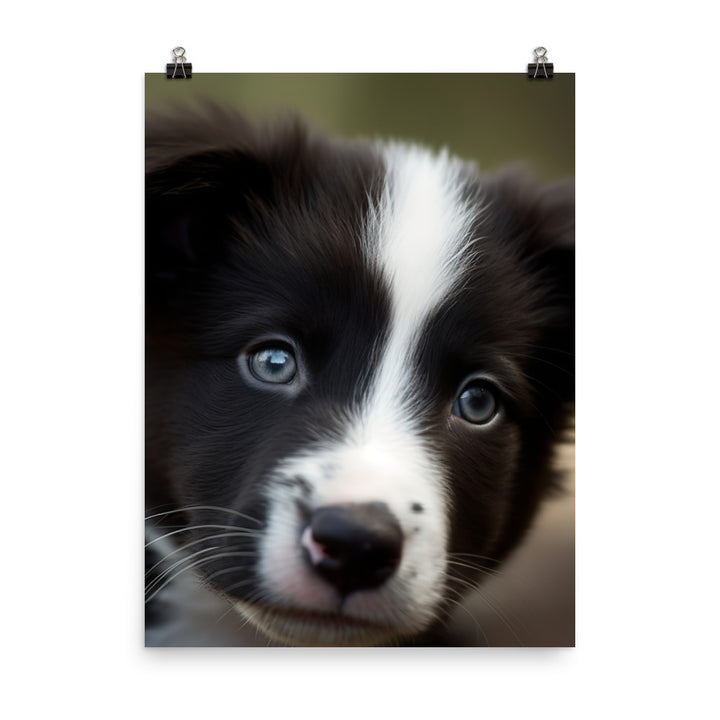 Adorable Border Collie Puppy Photo paper poster - PosterfyAI.com