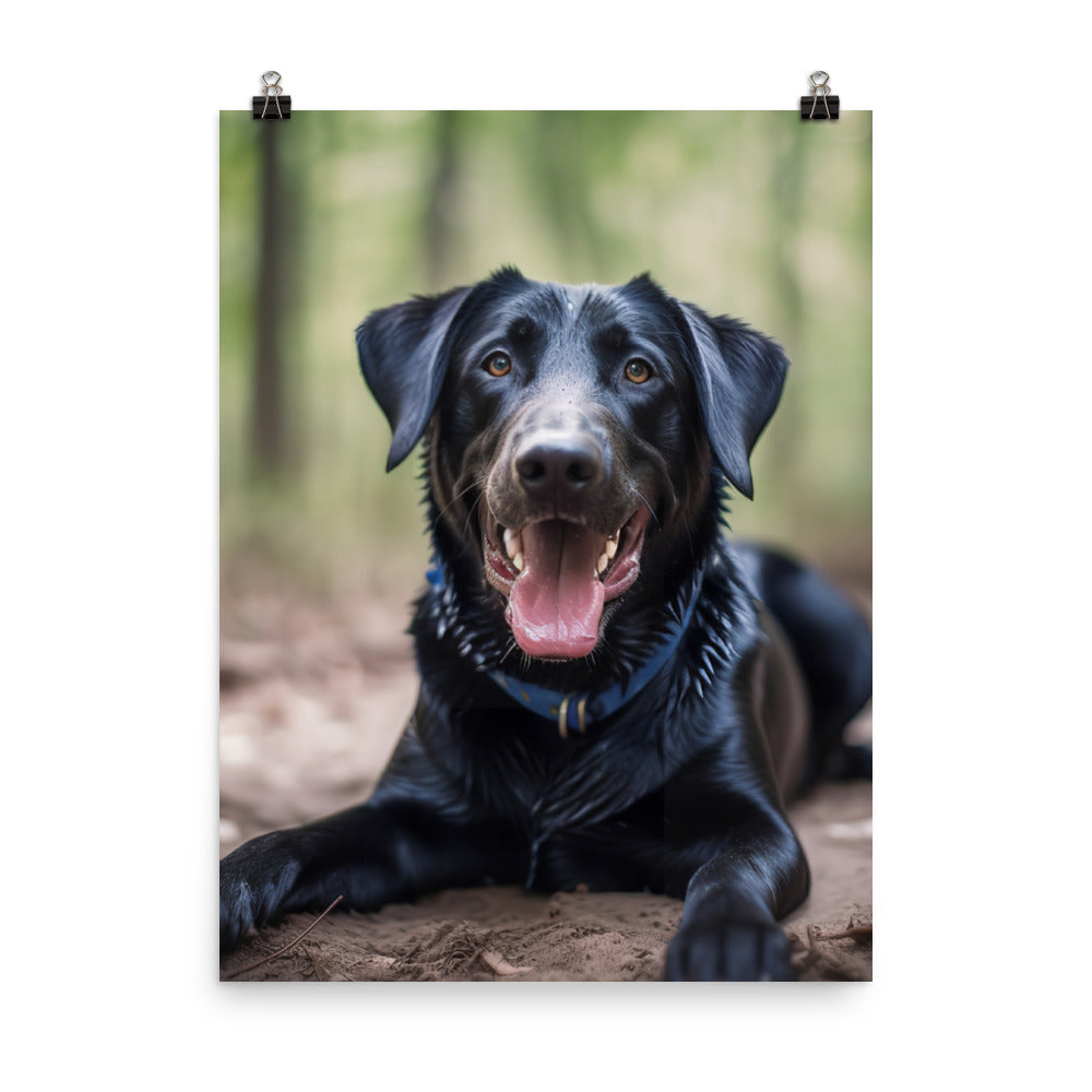 A portrait of a happy Labrador Retriever Photo paper poster - PosterfyAI.com