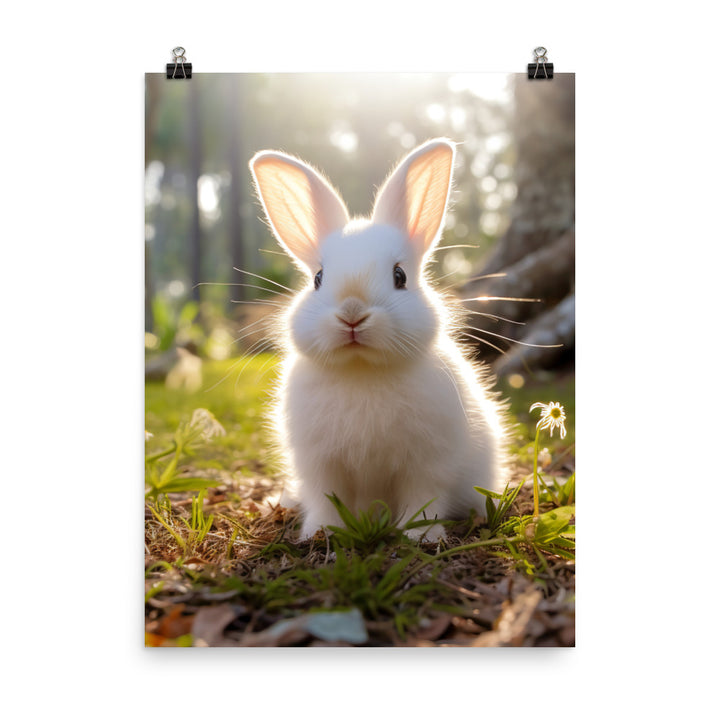 Florida White Bunny Photo paper poster - PosterfyAI.com