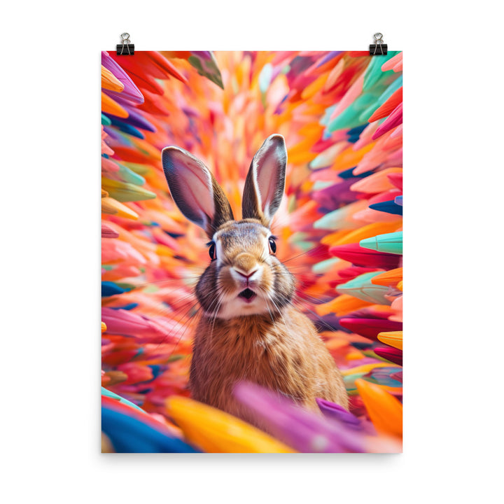 Playful English Spot Bunny Photo paper poster - PosterfyAI.com