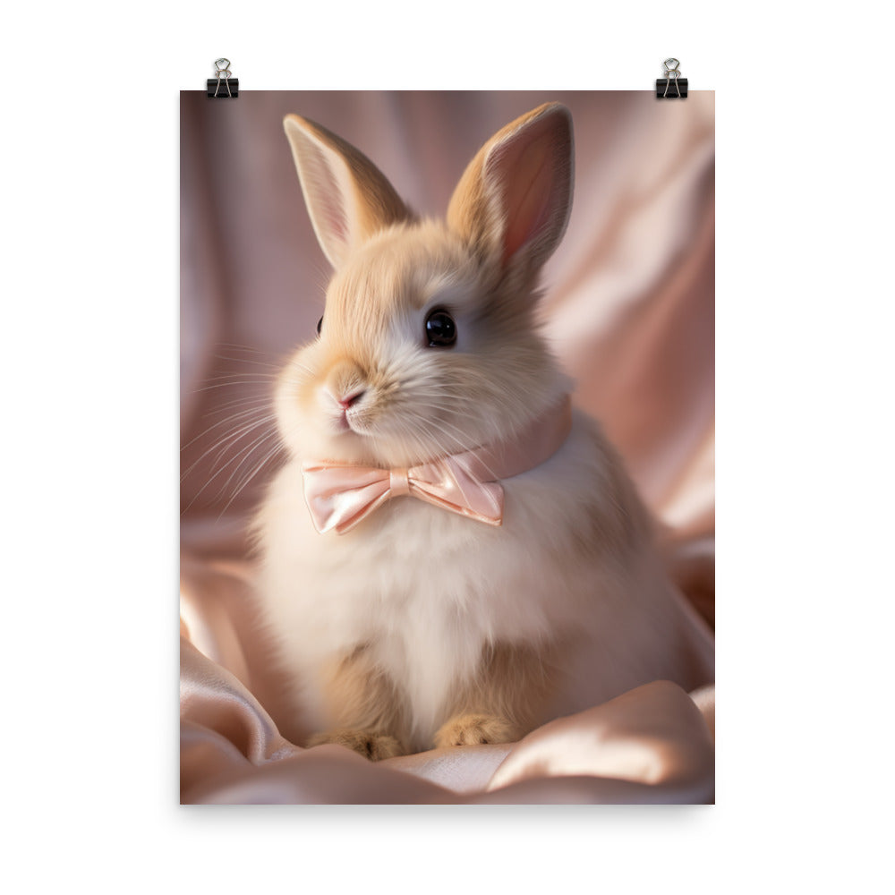 Mini Satin Bunnys Luxurious Presence Photo paper poster - PosterfyAI.com