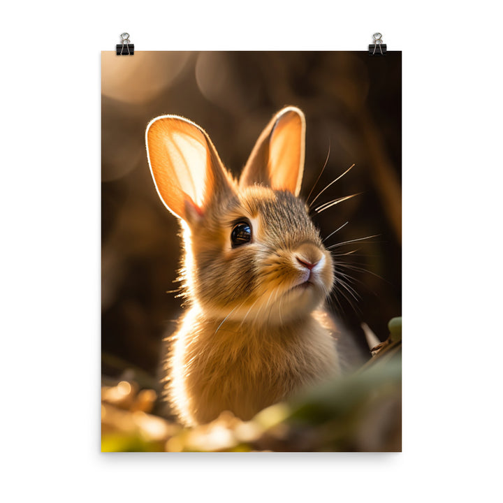 Mini Satin Bunnys Enchanting Inquisitiveness Photo paper poster - PosterfyAI.com