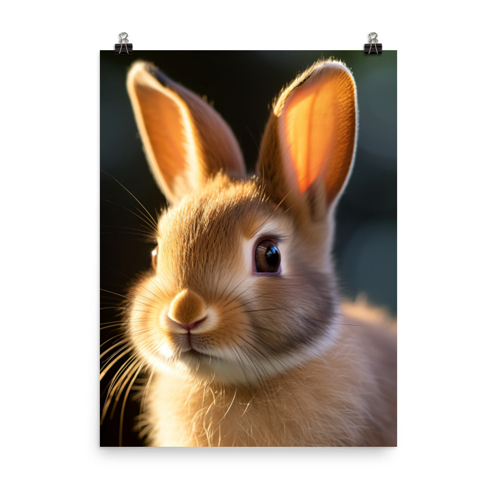 Mini Satin Bunnys Enchanting Inquisitiveness Photo paper poster - PosterfyAI.com