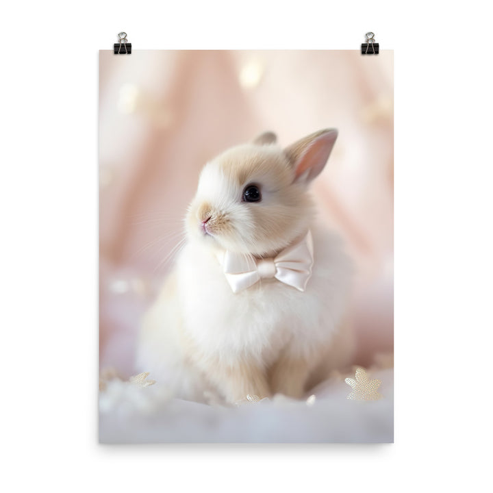 Mini Satin Bunny in Delicate Splendor Photo paper poster - PosterfyAI.com