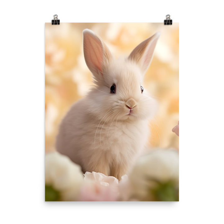 Mini Satin Bunny in Delicate Splendor Photo paper poster - PosterfyAI.com