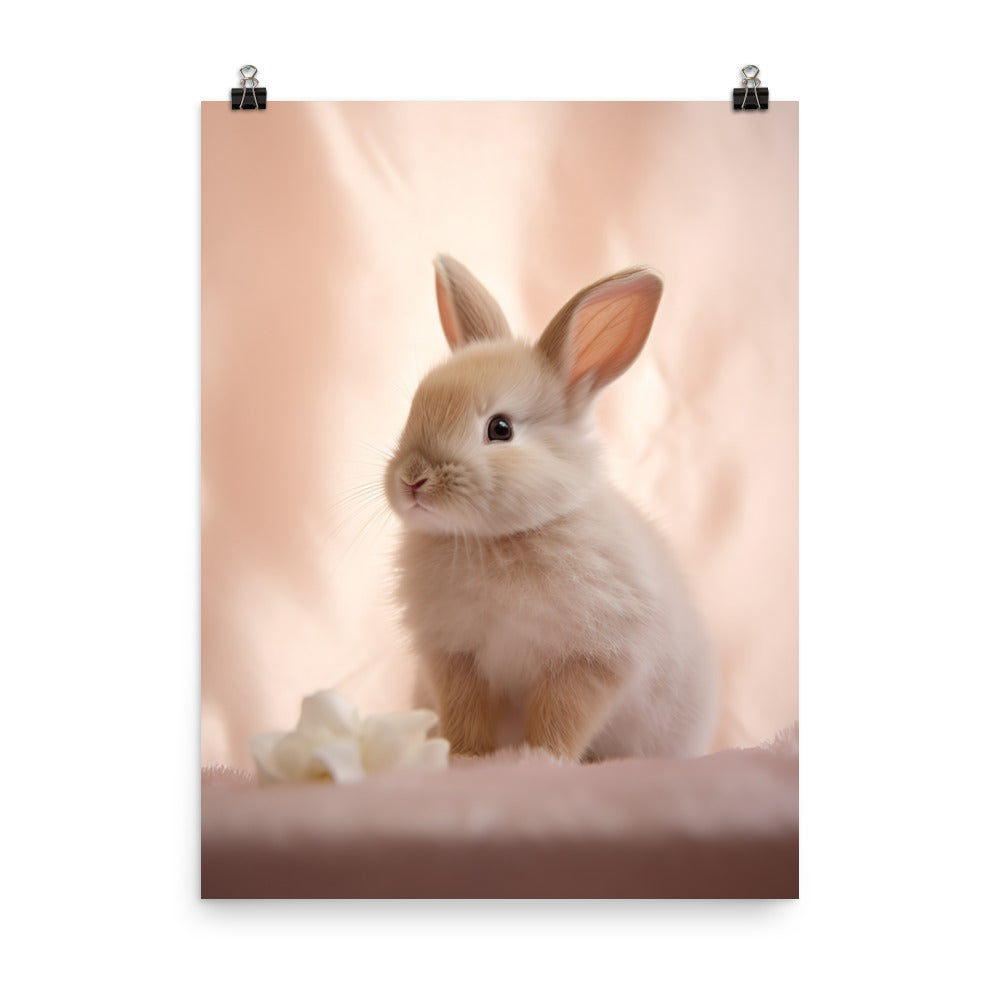 Mini Satin Bunny in Delicate Splendor Photo paper poster - PosterfyAI.com