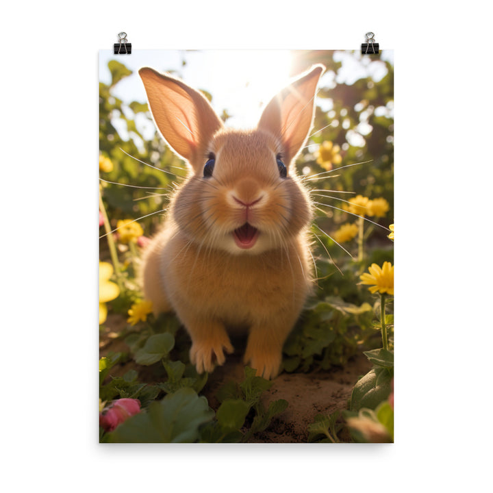 Tan Bunnys Playful Wonders Photo paper poster - PosterfyAI.com