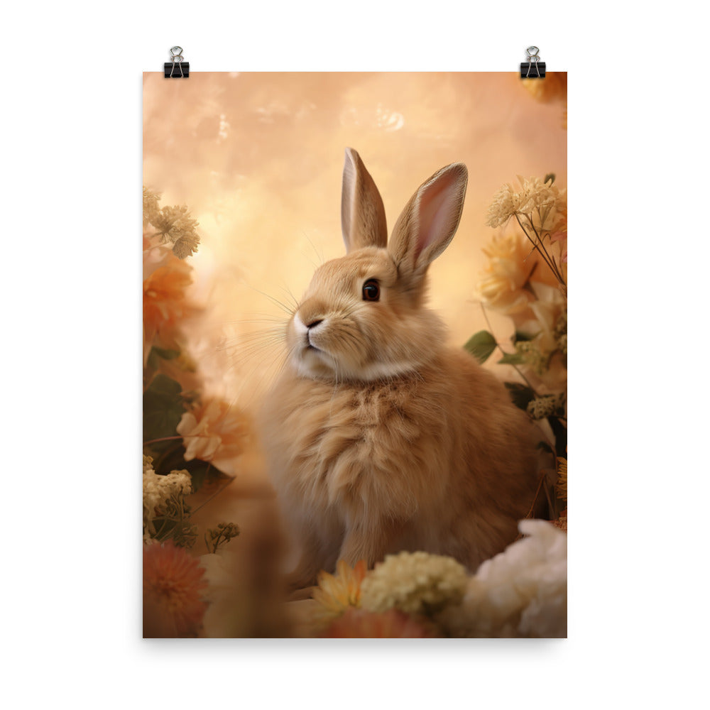 Tan Bunny Amidst Rustic Beauty Photo paper poster - PosterfyAI.com