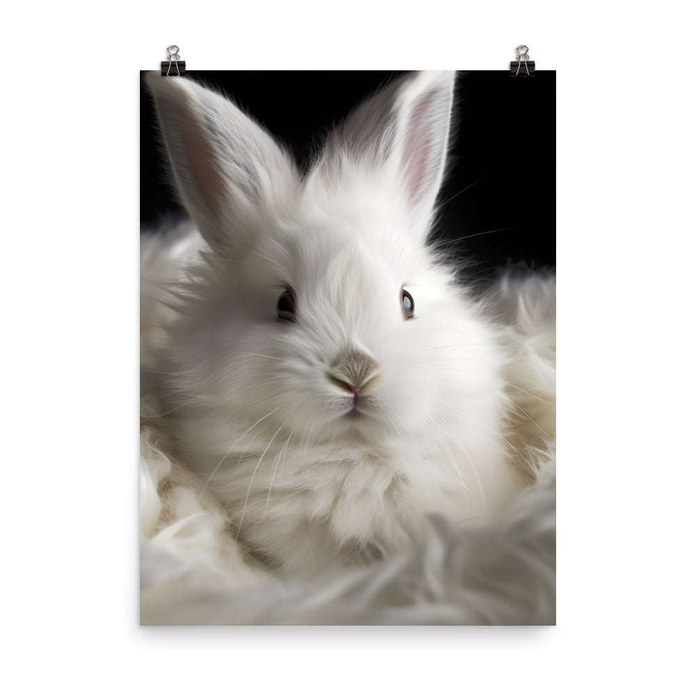 Adorable Satin Angora Bunny Photo paper poster - PosterfyAI.com