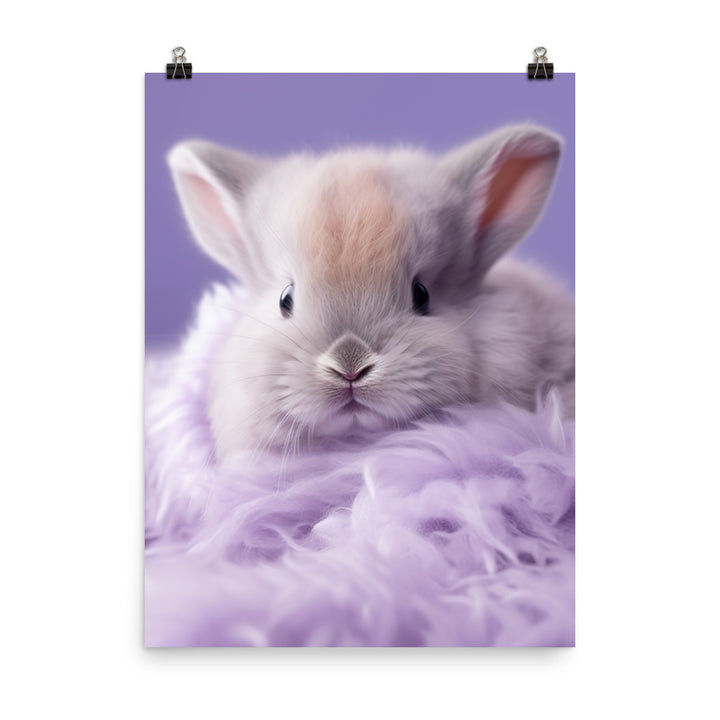 Adorable Lilac Bunny Photo paper poster - PosterfyAI.com