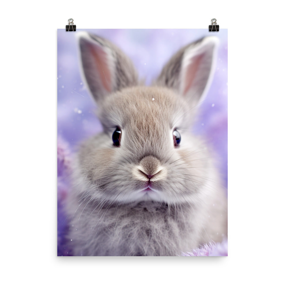 Adorable Lilac Bunny Photo paper poster - PosterfyAI.com