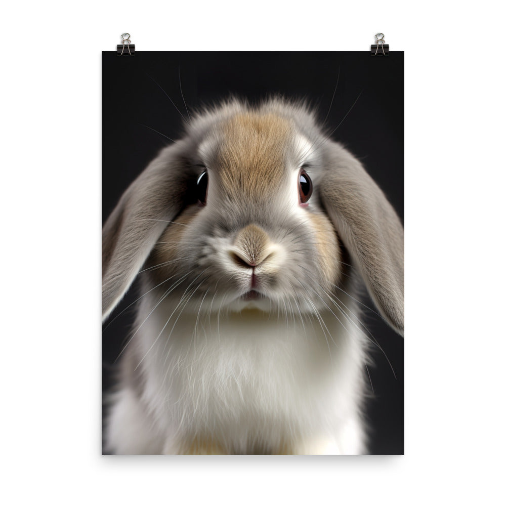 Mini Lop Bunny Photo paper poster - PosterfyAI.com