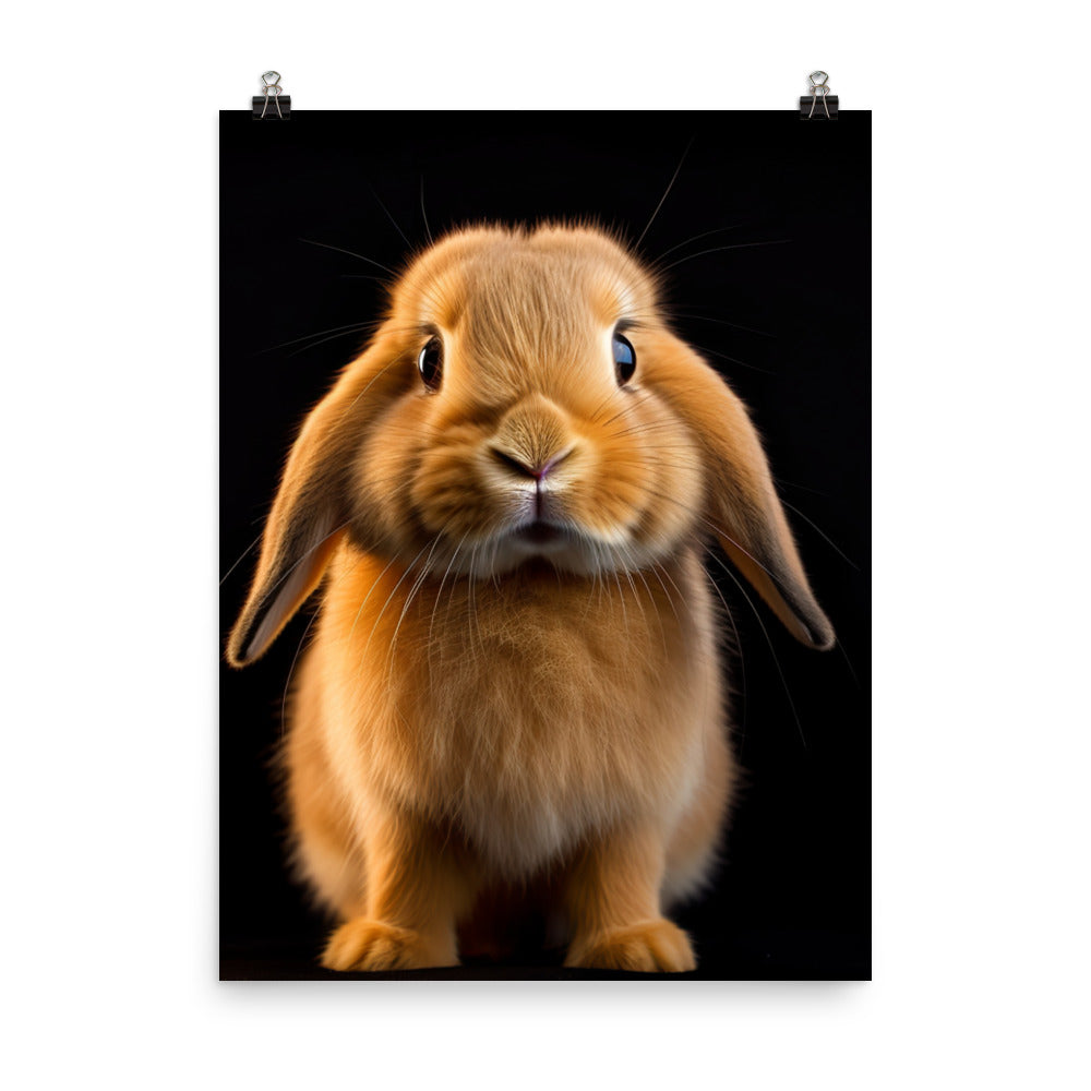 Holland Lop Bunny Photo paper poster - PosterfyAI.com