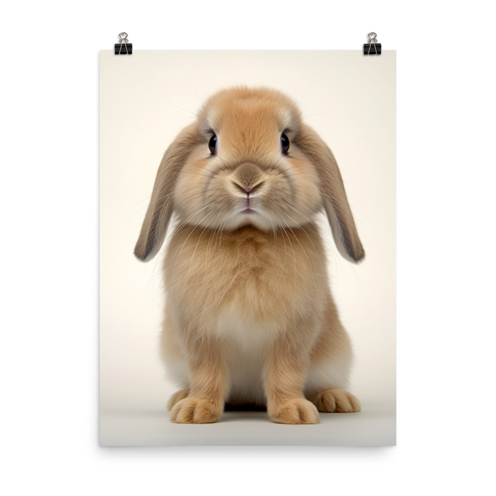 Holland Lop Bunny Photo paper poster - PosterfyAI.com