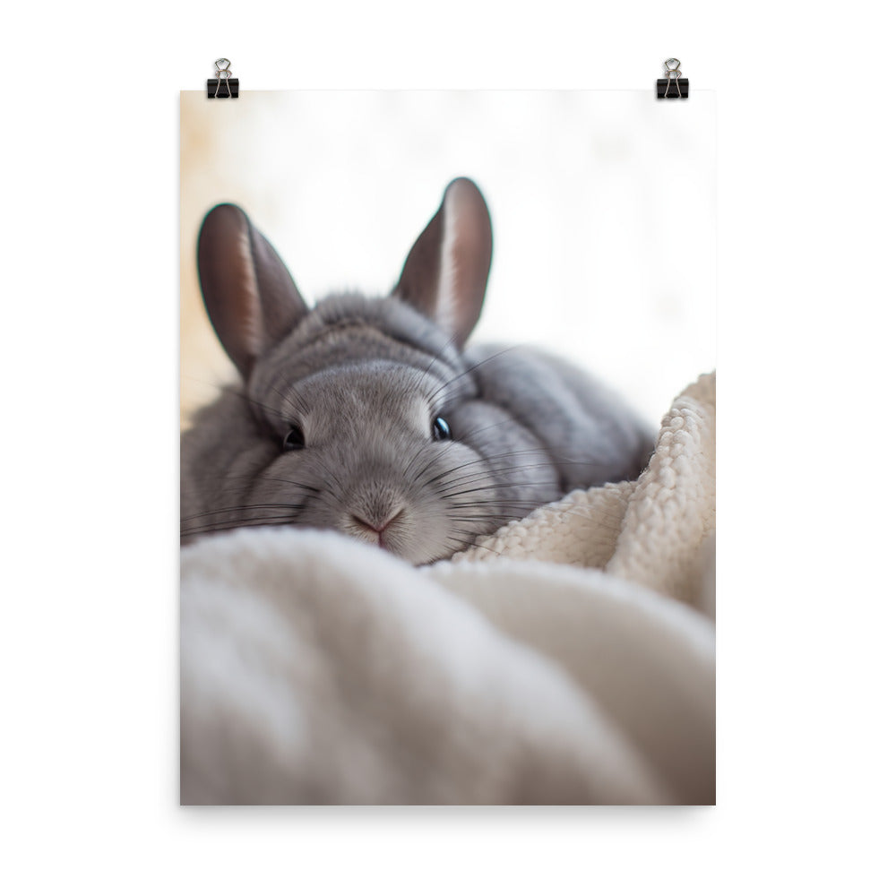 Chinchilla Bunny in a Cozy Setting Photo paper poster - PosterfyAI.com