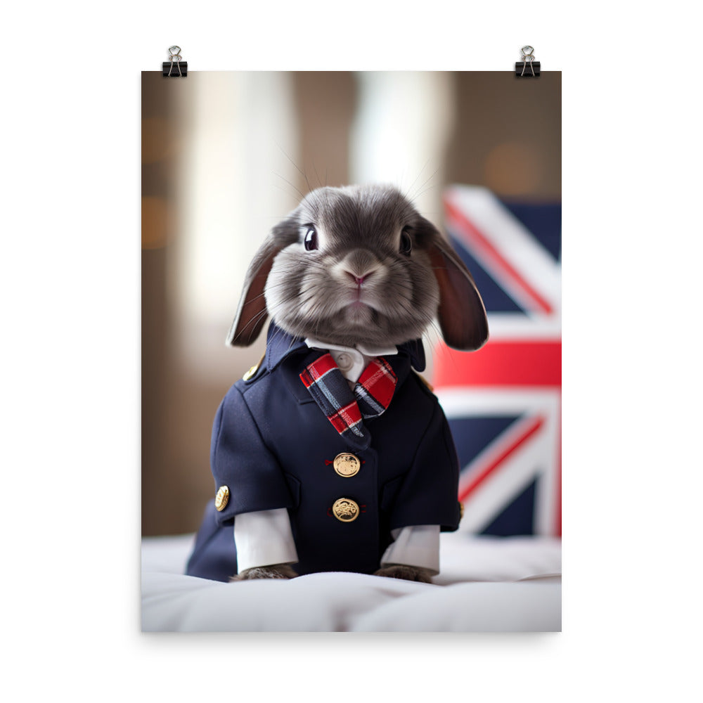 Britannia Petite Bunny with a Stylish Pose Photo paper poster - PosterfyAI.com