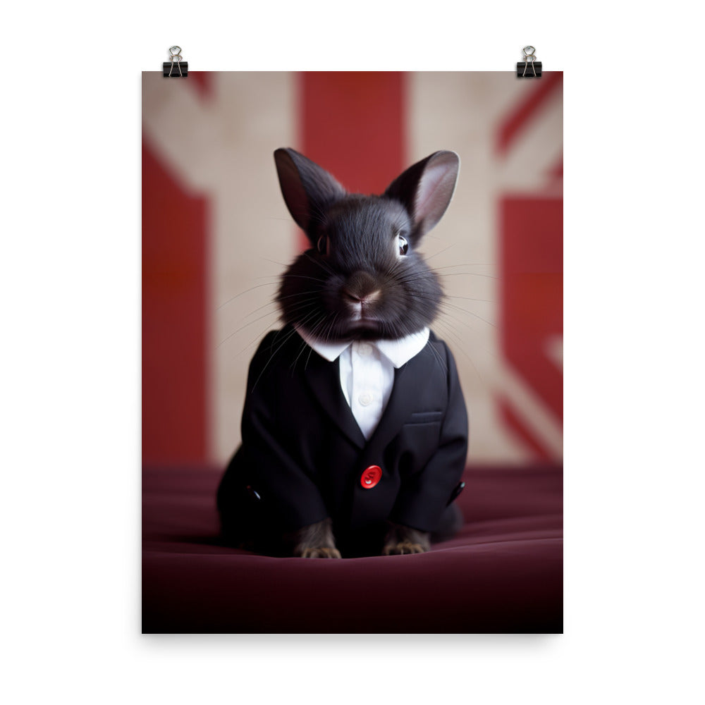 Britannia Petite Bunny with a Stylish Pose Photo paper poster - PosterfyAI.com